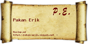 Pakan Erik névjegykártya