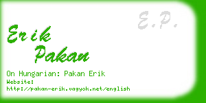 erik pakan business card